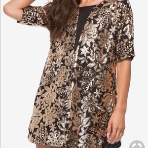 Lovers + Friends gold sequin mini dress